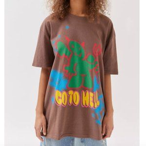 NWT UO Little Devil 'Go To Hell' Oversized Graphic Tee Size M/L